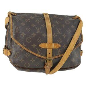 Authentic LOUIS VUITTON Monogram Saumur 30 Shoulder Bag M42256 LV